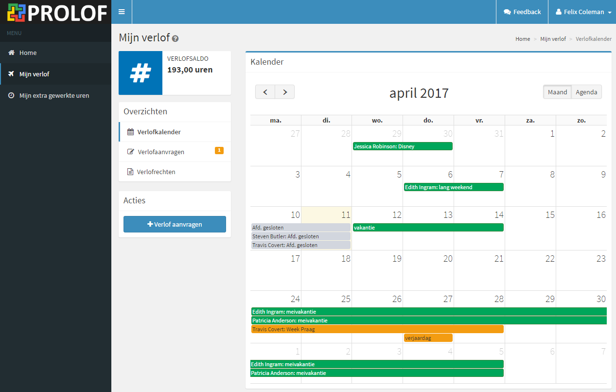 verlof overzichtelijk voor de medewerker